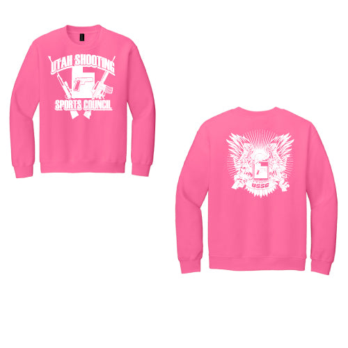USSC Crew Sweat Shirt  8oz Full Safety Pink