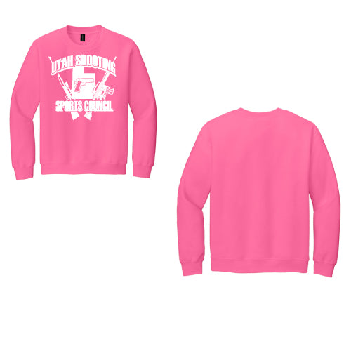 USSC Crew Sweat Shirt  8oz Full Front Safety Pink