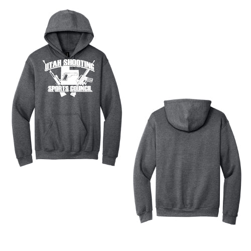 USSC Hoodie Sweat Shirt  8oz Full Front gray heatherd