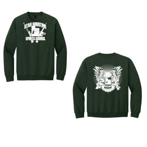 USSC Crew Sweat Shirt  8oz Full Front Back Forest Green