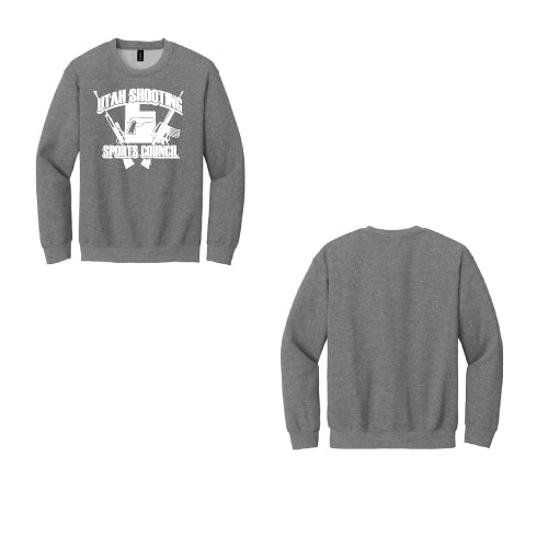 USSC Crew Sweat Shirt  8oz Full Front gray heatherd