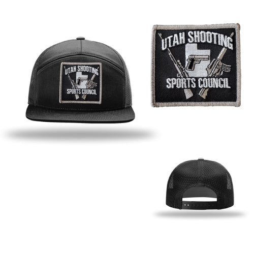 USSC Structured Cap 7 panel Trucker 168P Blck