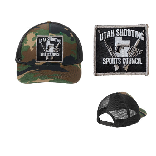 USSC Structured Cap Trucker Multi Camo Green black
